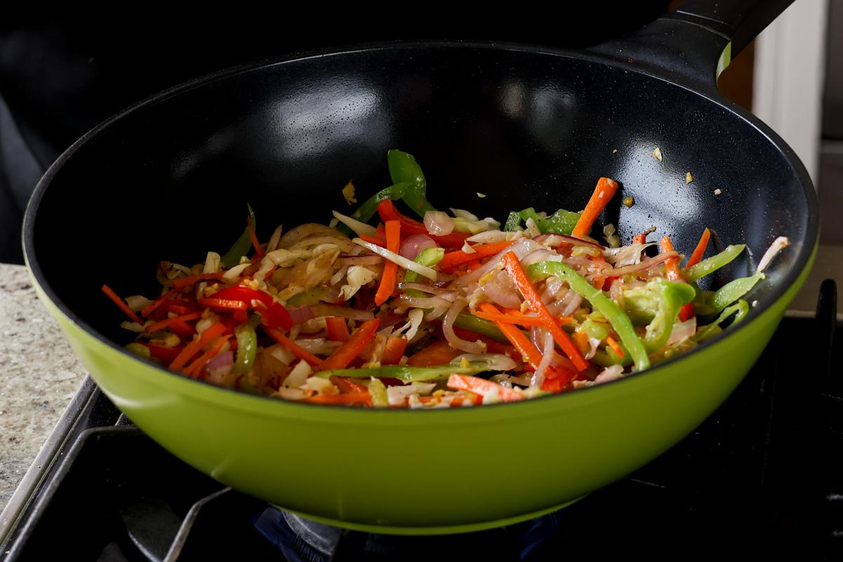veggies mixed with the salt and pepper