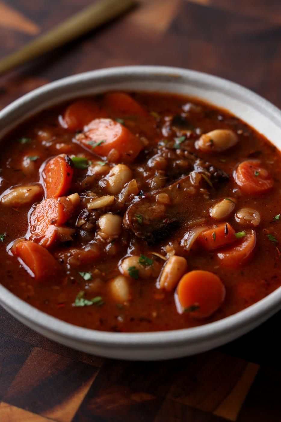 bowl of veggie bean stew