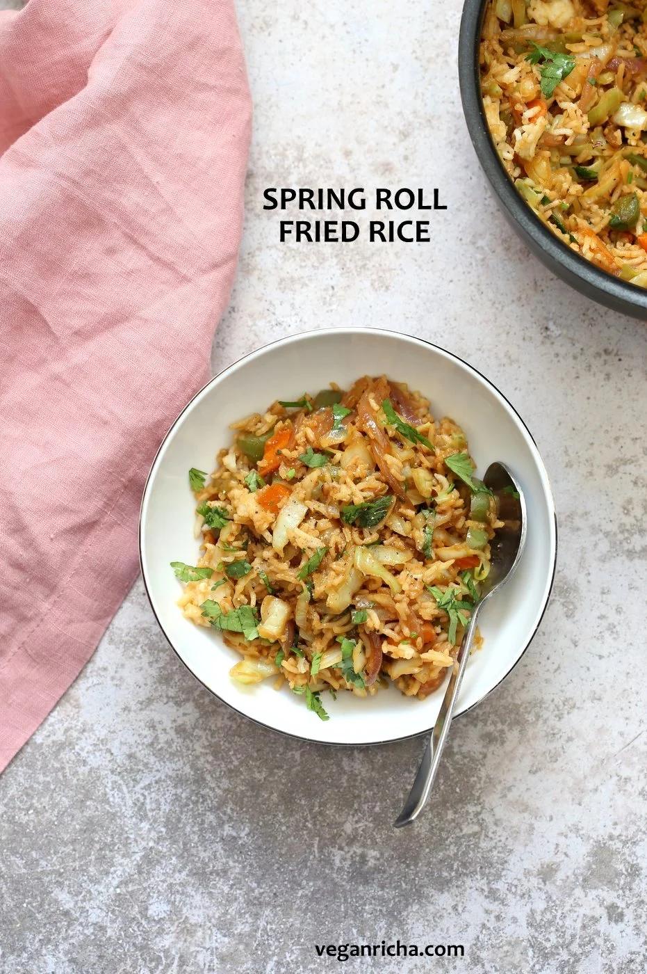 Veggie Spring Rolls Fried Rice – 1 Pot 30 Mins