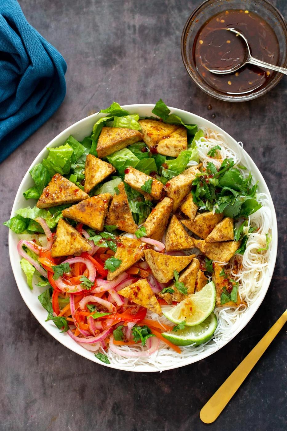 Vietnamese Curried Tofu Noodle Bowl Recipe
