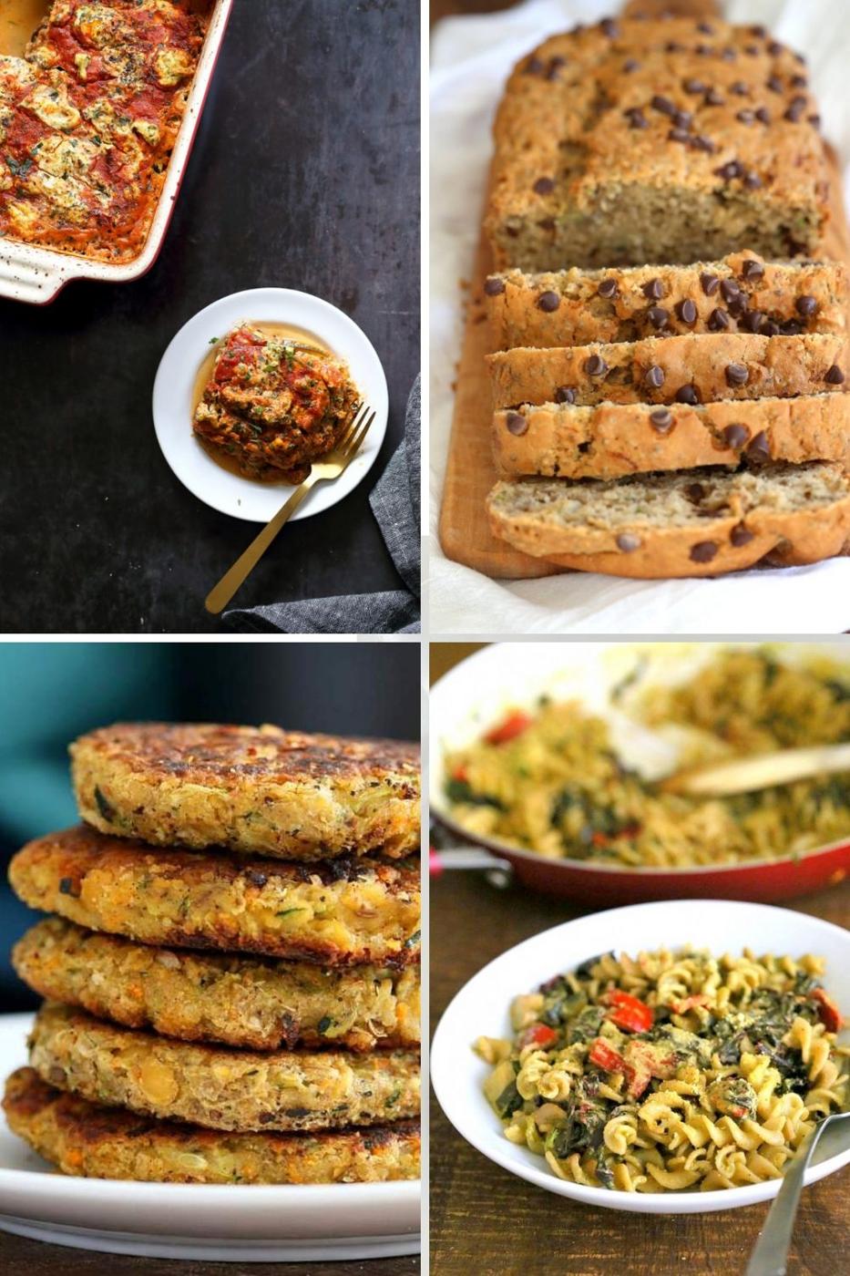 collage of zucchini recipe ideas
