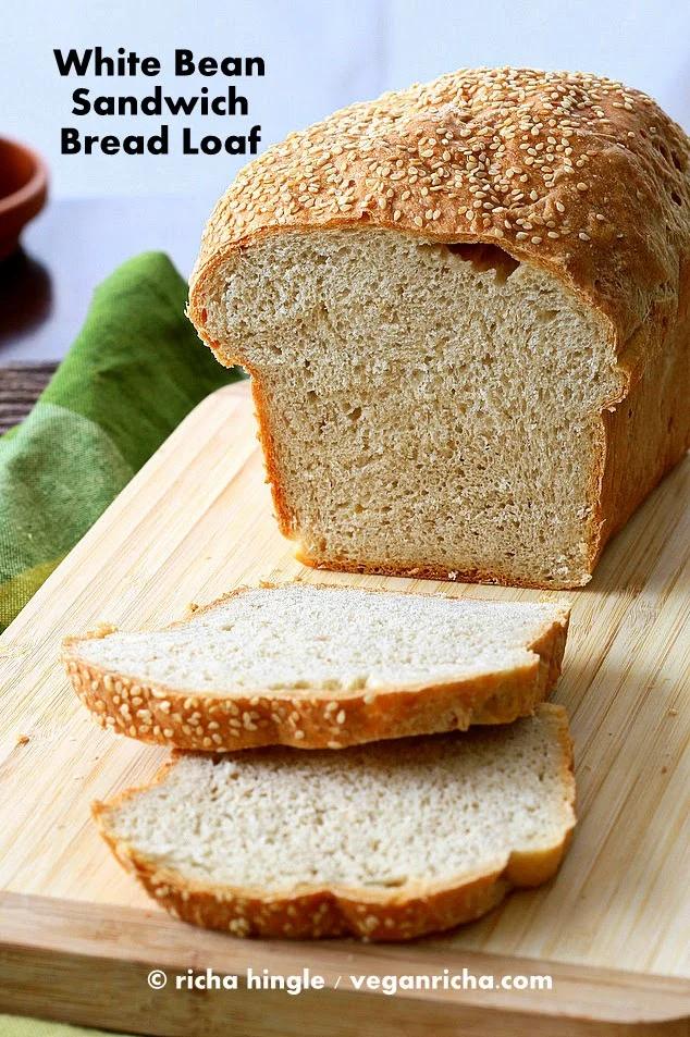 White Bean Sandwich Bread Loaf. Vegan Recipe