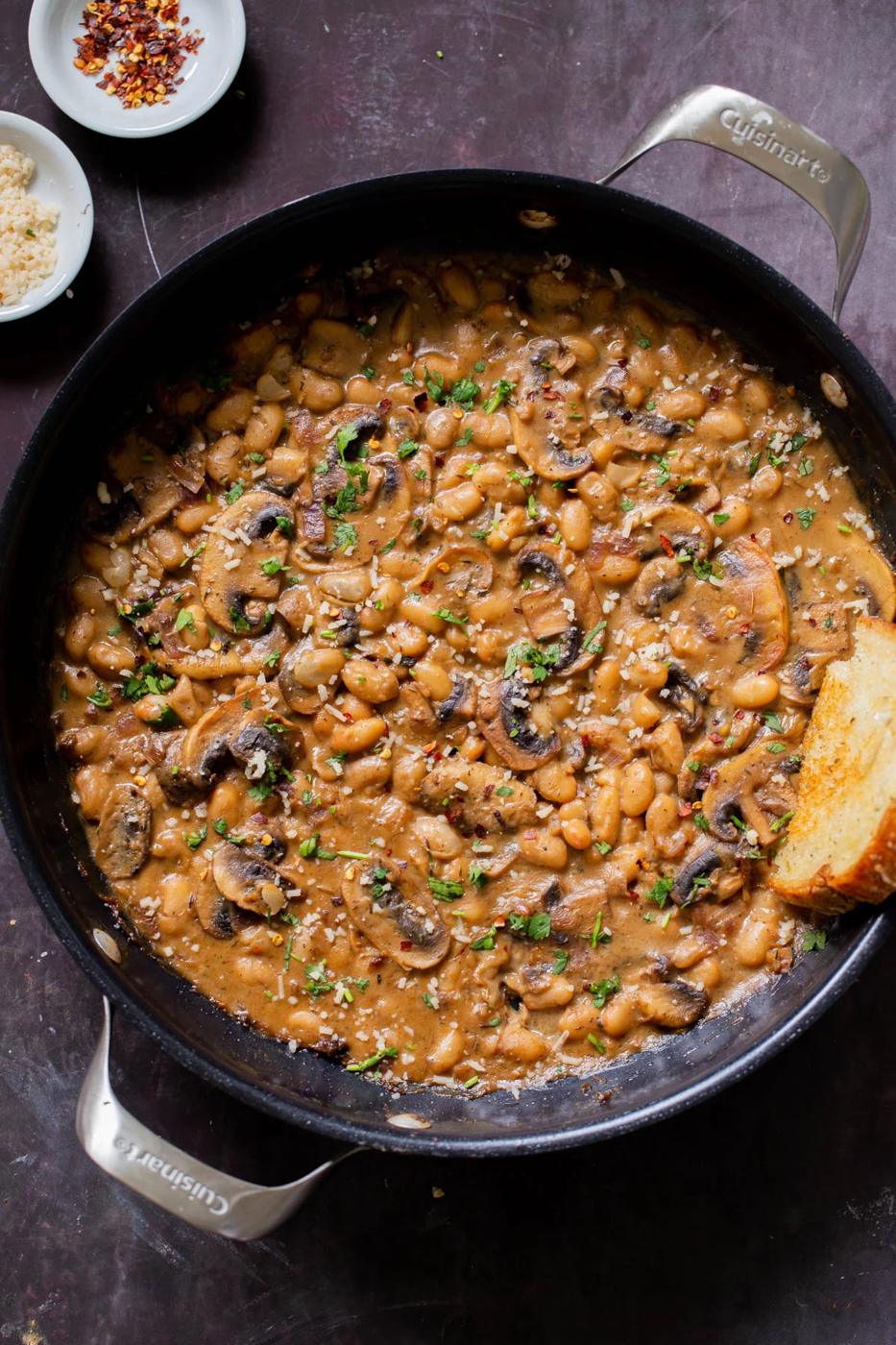 One Pot White Bean Stroganoff (gluten-free Nutfree options)