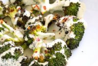 Crispy Roasted Broccoli with Zesty Basil Cream