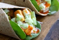 Spicy Buffalo Chickpea Tofu Wrap