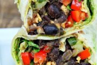 Vibrant Vegan Wraps with Smoky Black Beans, Fresh Spinach, and Zesty Chimichurri