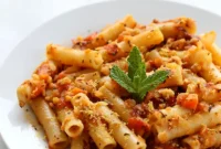 Chipotle Lentil Tomato Ziti