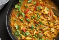 Creamy Vegetable Korma without Onion or Garlic