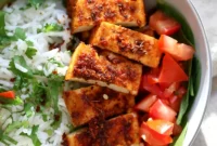 Spicy Cajun Tofu with Zesty Cilantro Lime Rice
