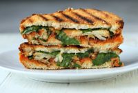 Fourth of July Vegan Star: Roasted Red Pepper Hummus Sandwich with Sweet Potato & Cauliflower