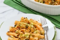 Cheesy Ziti Brussels Sprouts Bake