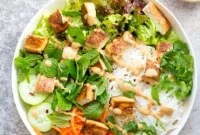 Vegan Summer Roll Bowl with Date Peanut Drizzle