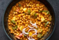 Kadai Chole: Richly Spiced Chickpea and Potato Medley