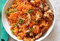 Zesty Taco Cauliflower & Vegan Spanish Rice Bowl