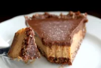 Decadent No-Bake Vegan Gluten-Free Chocolate Pie with Salted Date Caramel and Almond Coconut Crust