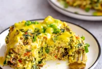 Vegan Eggs Benedict Breakfast Casserole