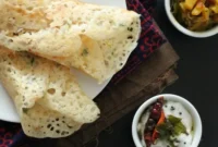 Quick Vegan Gluten Free Rava Dosa with Potato Masala and Coconut Chutney