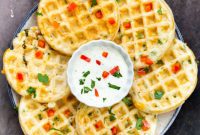 Kickin’ Vegan Cheddar Jalapeno Waffles