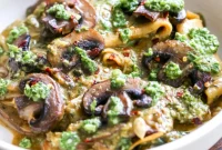 Vibrant Vegan Pesto Skillet Lasagna