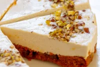 Indian Fusion Grain Free No Bake Carrot Halwa Cheesecake