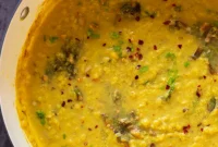 Thecha Red Lentil Dal with Fiery Garlic and Blistered Chilies