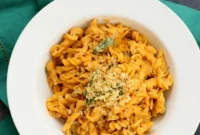 Velvet Vegan Pumpkin Sage Pasta with Crispy Sage Accents