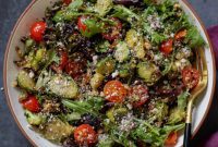 Roasted Shaved Brussels Salad with Walnut Crumble