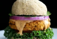 Savory Sweet Potato Peanut Vegan Burgers