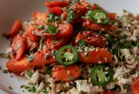 Zesty Cilantro Lime Shredded Tofu & Roasted Carrot Bowl