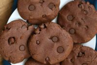 Chewy Vegan Double Chocolate Chip Cookies