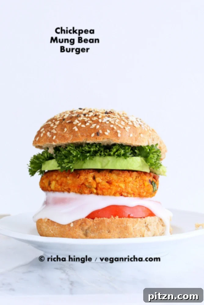 Spicy Chickpea Yellow Lentil Burger
