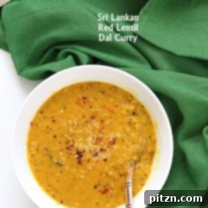 A bowl of creamy Sri Lankan Red Lentil Curry, ready to serve.