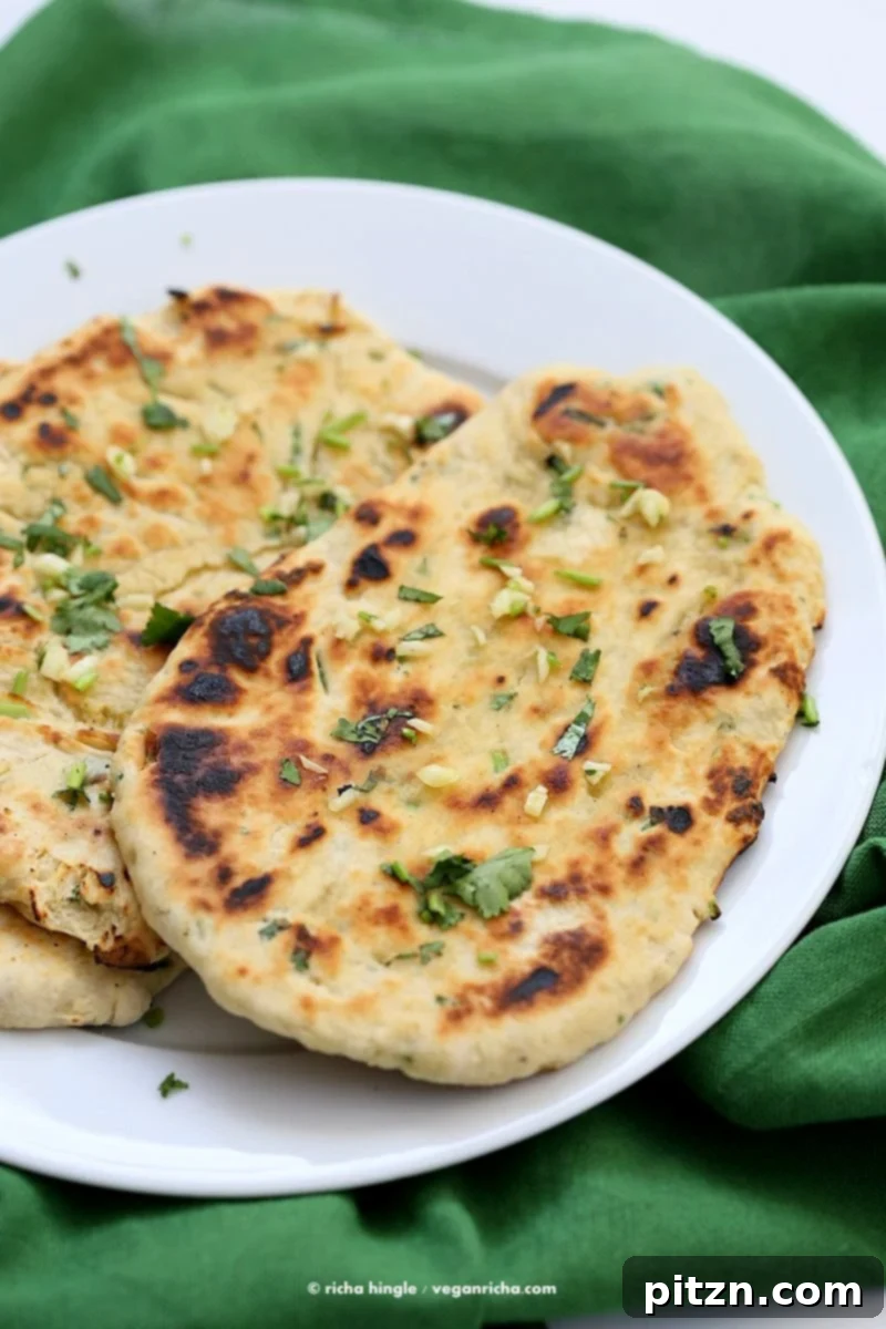 Effortless Garlic Herb Flatbread No Yeast 7 Garlic flatbread recipe No Yeast. This easy garlic herb flatbread has no yeast, doesn't need hours to rest, and has a secret ingredient. | VeganRicha.com #vegan #flatbread #recipe