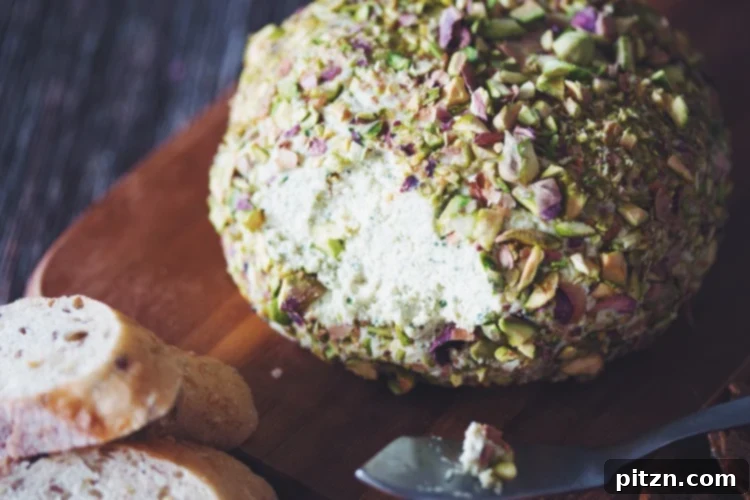 11 Irresistible Vegan Cheese Ball Recipes Nut-Free Options 7 Pisctachio Crusted Cheese ball