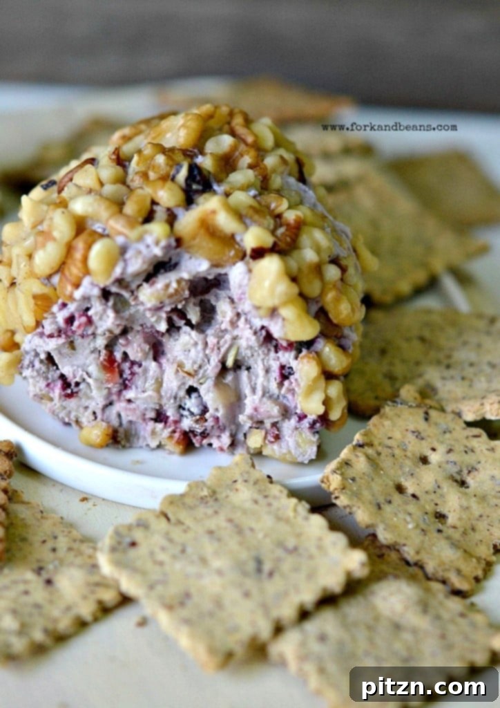 11 Irresistible Vegan Cheese Ball Recipes Nut-Free Options 8 cranberry walnut cheese ball