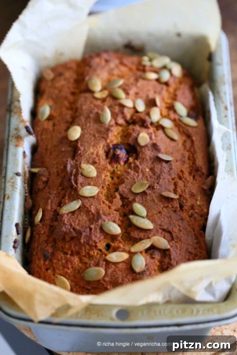 Autumn Vegan Gluten Free Pumpkin Cranberry Bread 7 Vegan Gluten free Pumpkin Bread Recipe with cranberries and walnuts. Gum-free, Soy-free. Can be made oat-free. | VeganRicha.com #vegan #glutenfree #pumpkinbread