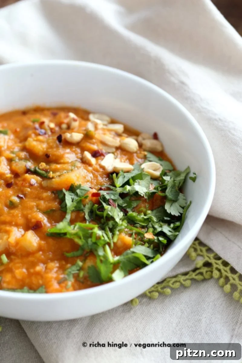 Hearty West African Peanut Lentil Soup 3 Hearty West African Peanut Lentil Soup, a vegan, gluten-free, and soy-free recipe perfect for cold weather.