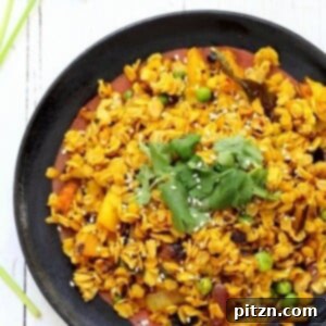 Savory Oats Poha Upma finished dish