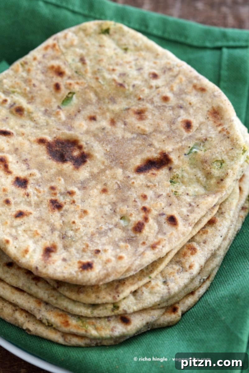 Yeast-Free Broccoli Chickpea Stuffed Parathas 8 Broccoli Chickpea Stuffed Flatbread - Broccoli Paratha. Shredded broccoli, mashed chickpeas and spices stuffed in a paratha flatbread. | Vegan Indian Recipe Soyfree