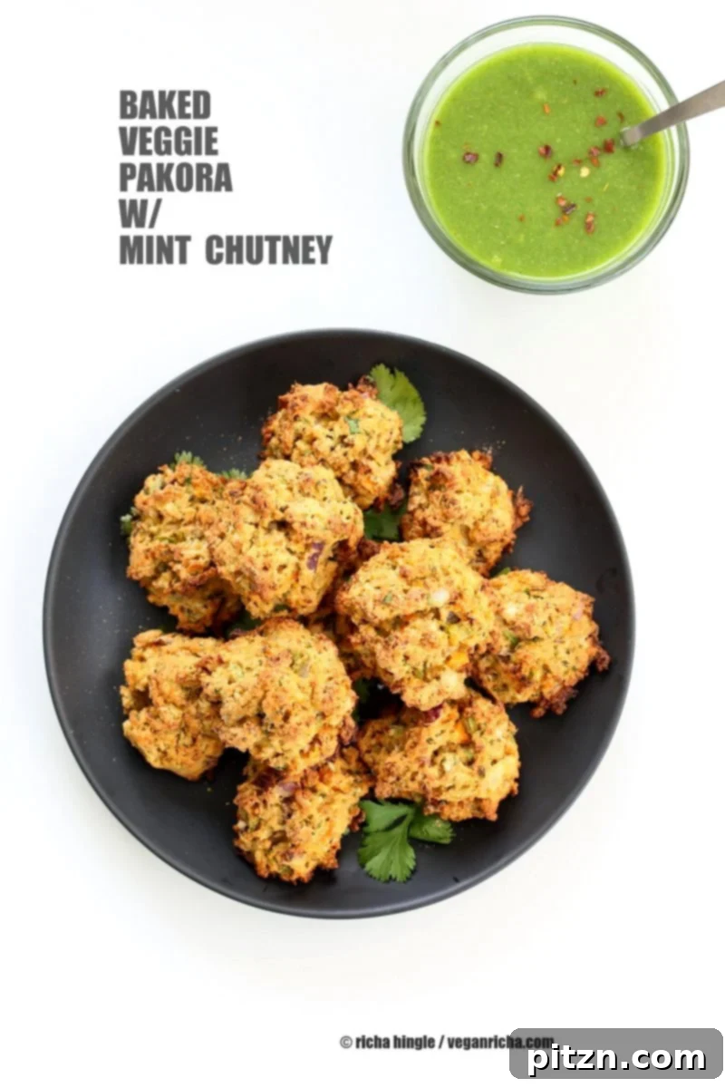 30-Minute Baked Mixed Vegetable Pakora Fritters 9 Broccoli, Cauliflower, potatoes, carrots and greens in this Mixed Vegetable Pakora. Baked Veggie Pakore Bhajjiya. #Vegan #Soyfree #Recipe. Easily #Glutenfree | VeganRicha.com