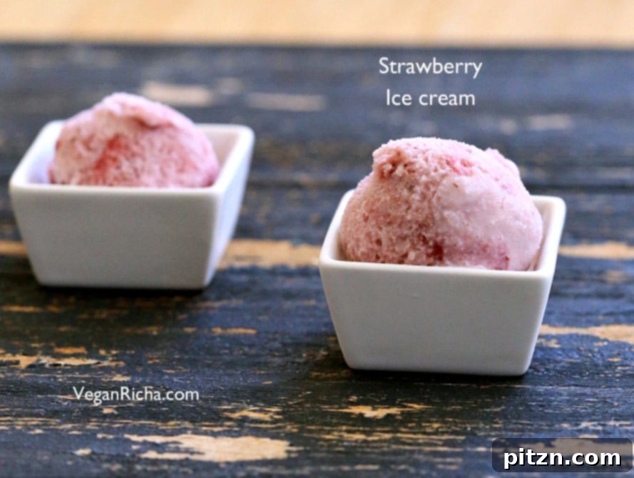 Blooming Flavors: 45 Vegan Spring Recipes 4 Vegan Strawberry Ice Cream | VeganRicha.com