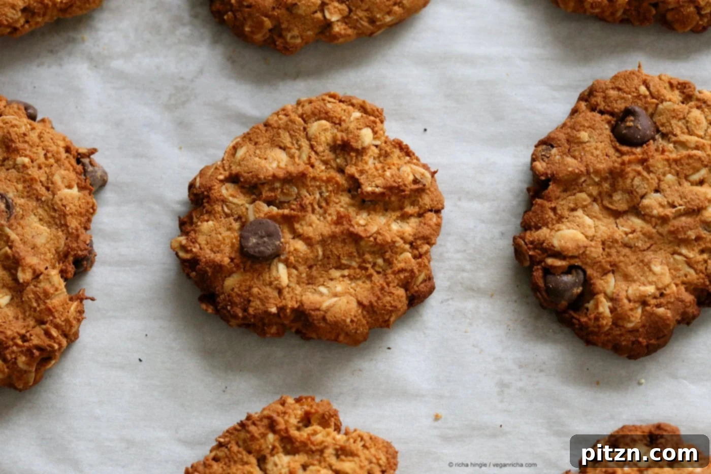 Banana Oatmeal Cookies. Gluten-free Banana Oatmeal Breakfast Cookies with Chocolate chips. 1 Bowl 20 minute Banana Cookies. Vegan Gluten-free Recipe | VeganRicha.com