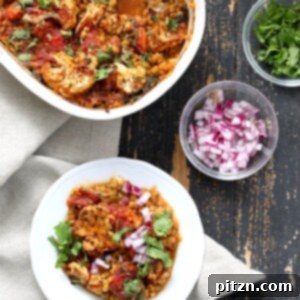BBQ Lentil Farro Cauliflower Casserole. A delicious vegan, nut-free, and easily gluten-free baked dish with amazing flavors and textures.