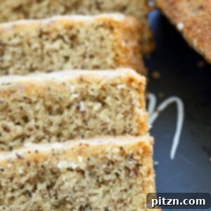 Vegan Almond Poppy Seed Cake. Gluten free Cake. Spongy Moist Cake with no Gum. Use a Sponge Cake without poppy seeds. Vegan Gluten-free Oil-free Recipe. | VeganRicha.com