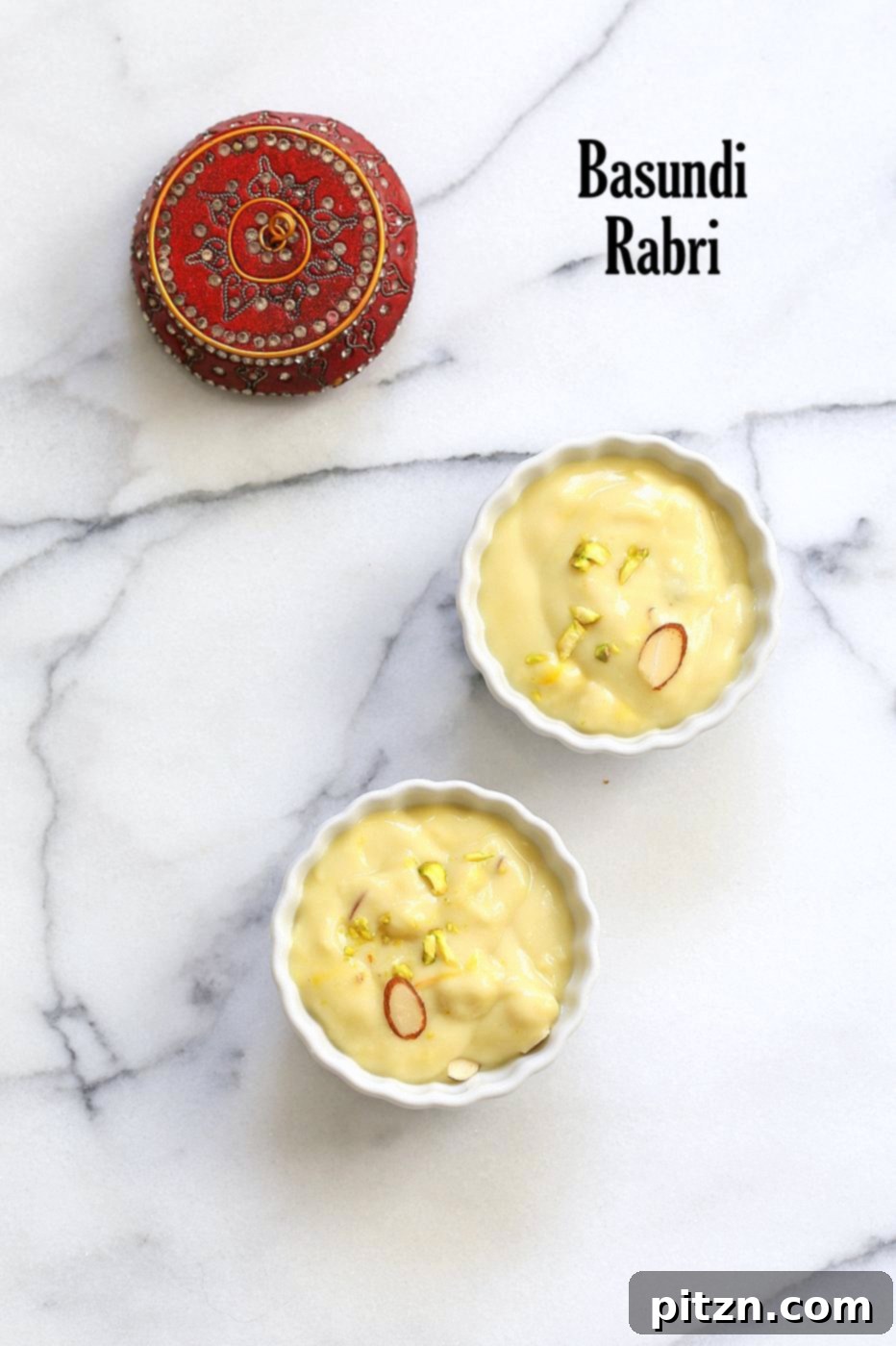 15 min Almond fudge with Cardamom and Basundi - thickened milk with saffron and nuts. Basundi or Rabri with almond milk. Indian Vegan Sweets for Diwali. | VeganRicha..com
