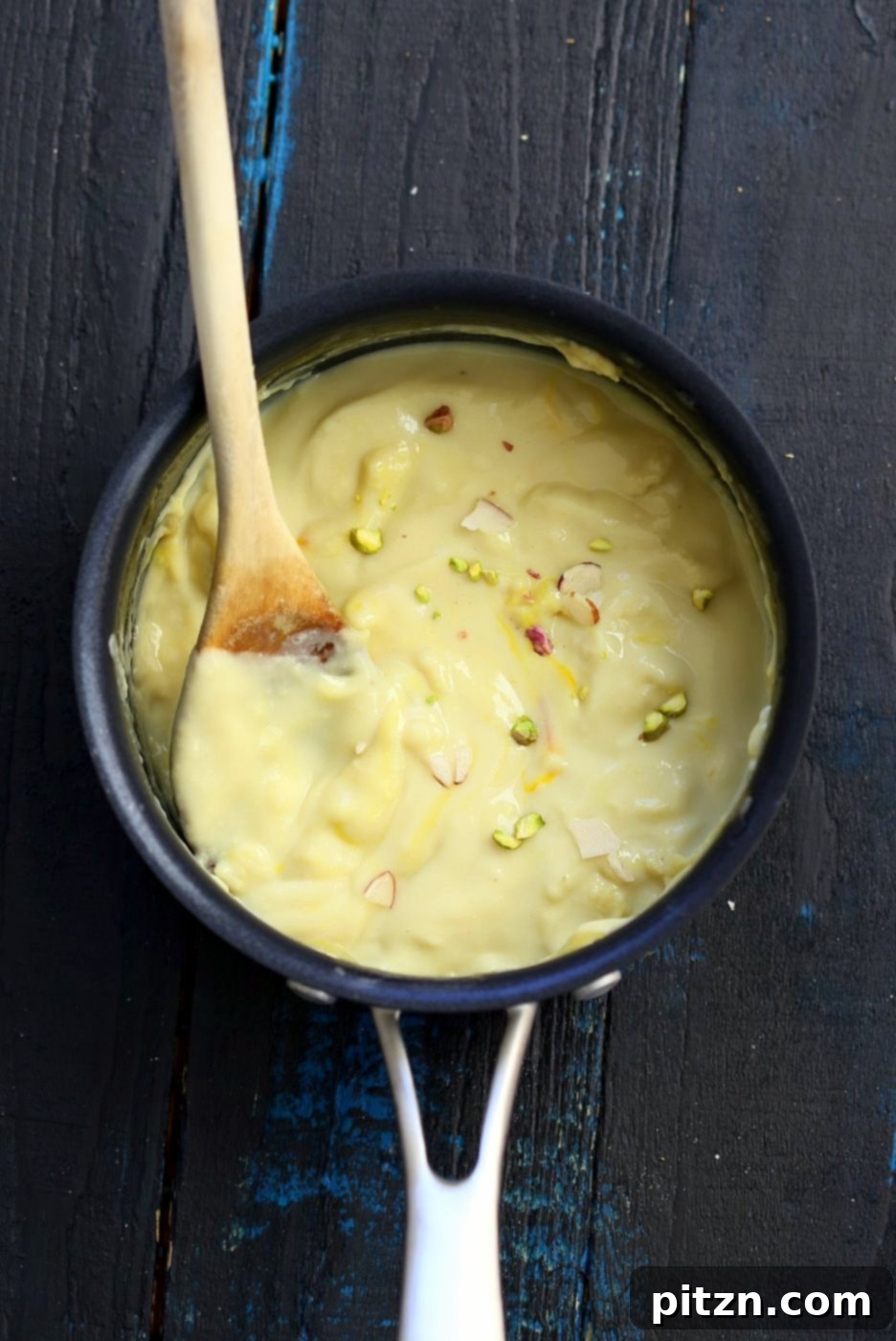 15 min Almond fudge with Cardamom and Basundi - thickened milk with saffron and nuts. Basundi or Rabri with almond milk. Indian Vegan Sweets for Diwali. | VeganRicha..com