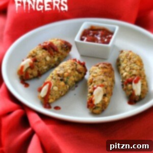Vegan Falafel Fingers. Perfect halloween snack. Smear with ketchup to make them all bloody. Easy Witch fingers! Gluten-free Soy-free Sugar-free Recipe Makes 9 to 10 #glutenfree #veganricha #vegan