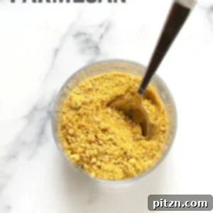 How to make Vegan Parmesan Cheese. Use Cashews, Pecans or Pepitas to make Dairy-free Parmesan cheese. Nut-free Vegan Parmesan Recipe. | VeganRicha.com #vegan #glutenfree #veganricha