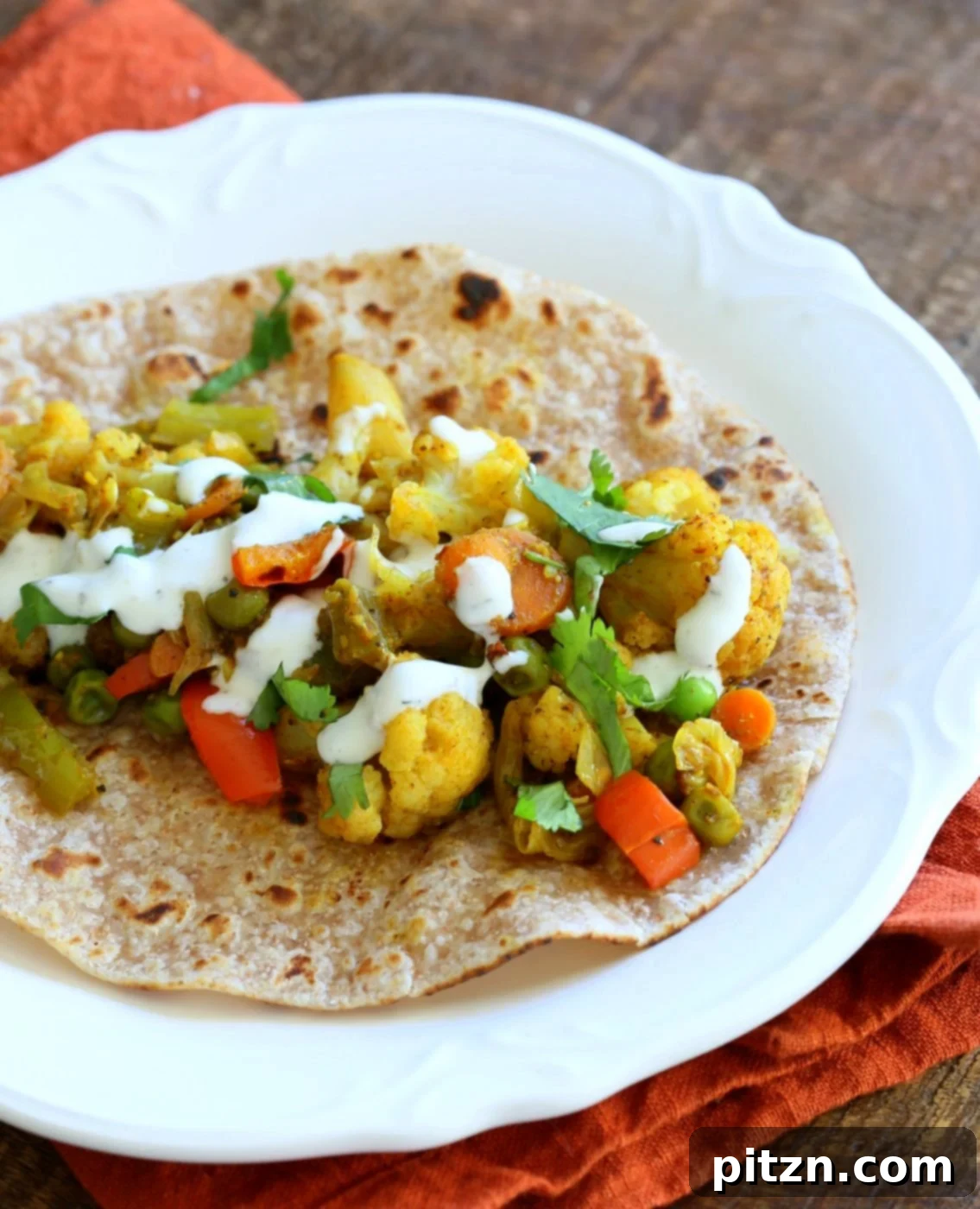 8 Spice Veggie Stir fry - Vegetable Masala Subzi. Use up the veggies to make this dry Veggie Stir fry with Indian Spices. Serve with Dal or Curries. Vegan Gluten-free Soy-free Nut-free Recipe | VeganRicha.com