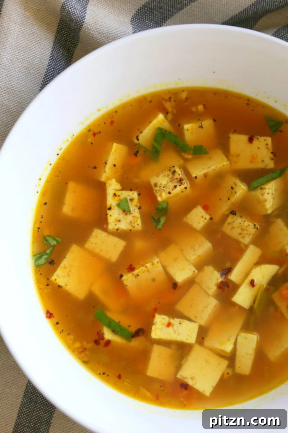 Golden Miso Bliss with Ginger, Garlic and Tofu 6 Delicious Vegan Turmeric Miso Soup: Ginger, Garlic & Tofu for a Healthy Meal | VeganRicha.com